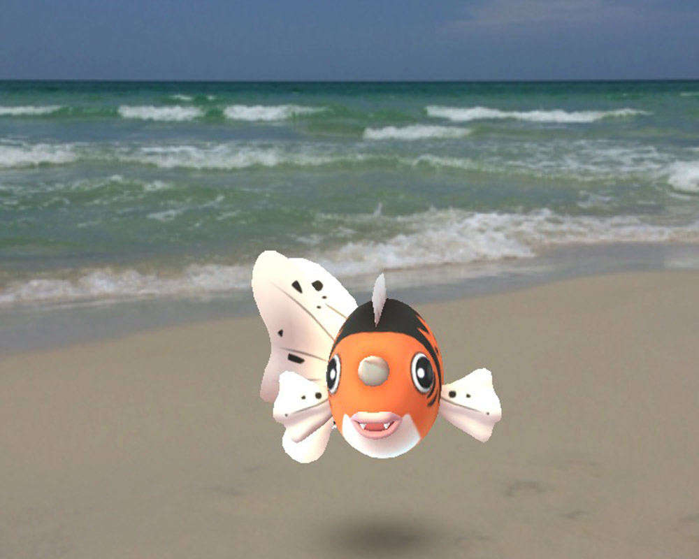 Pokemon Go sighting on the beach