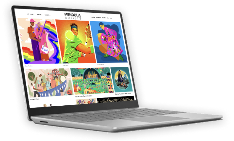 Laptop showing Mendola website