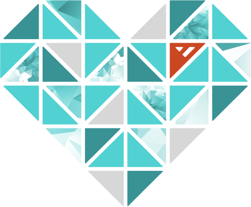 Art+Logic logo arranged in a heart shape